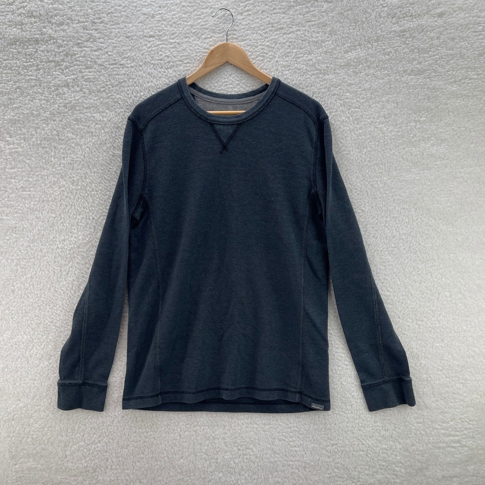 Eddie Bauer Shirt Mens Large Tall Gray Waffle Knit Thermal Y2k Outdoor Grunge
